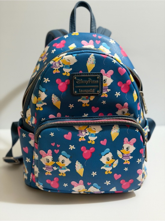 Loungefly Handbags - Disney Parks Loungefly Donald & Daisy Ice Cream Mini Backpack READ FLAW INFO